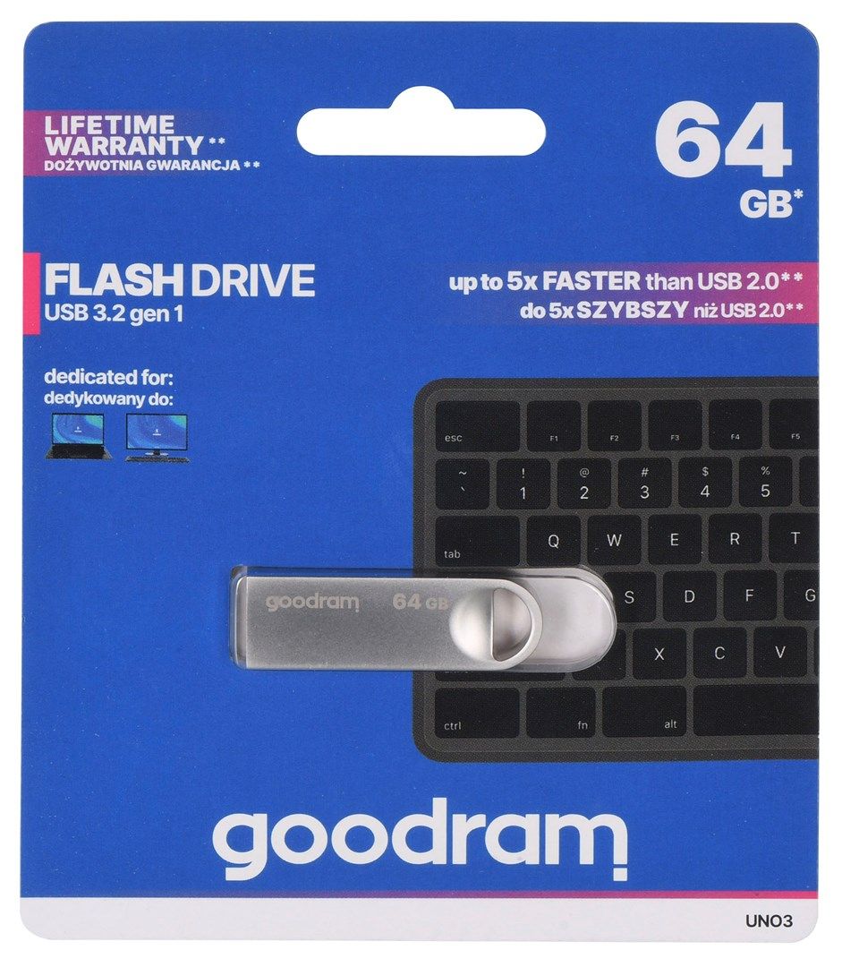 Goodram USB UNO3-0640S0R11 USB flash drive 64 GB USB Type-A 3.2 Gen 1 (3.1 Gen 1) Silver_3