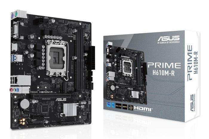 Asus | PRIME H610M-R-SI | Processor family Intel | Processor socket LGA1700 | DDR5 | Number of SATA connectors 4_1