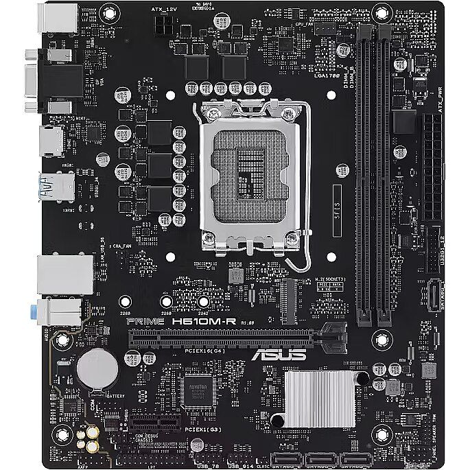 Asus | PRIME H610M-R-SI | Processor family Intel | Processor socket LGA1700 | DDR5 | Number of SATA connectors 4_3