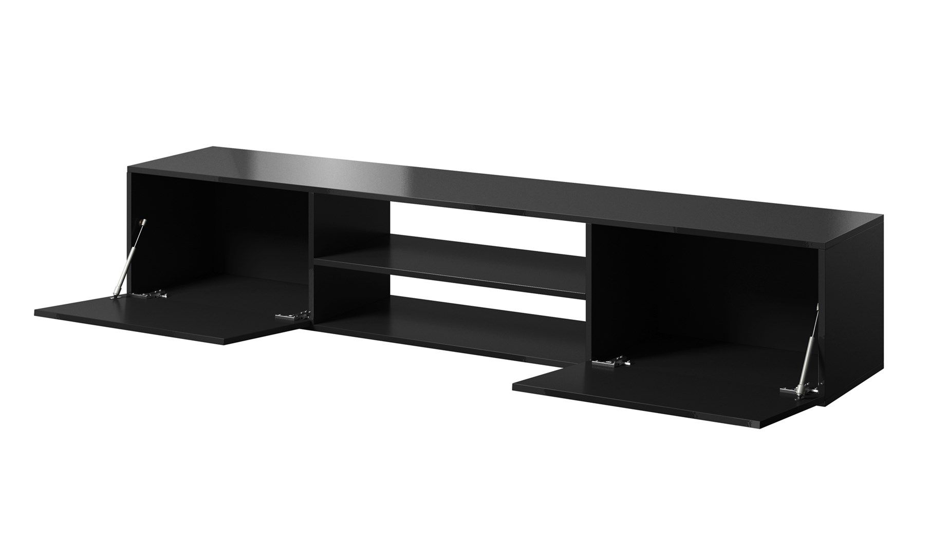 RTV cabinet SLIDE 200K 200x40x37 cm all in gloss black_2