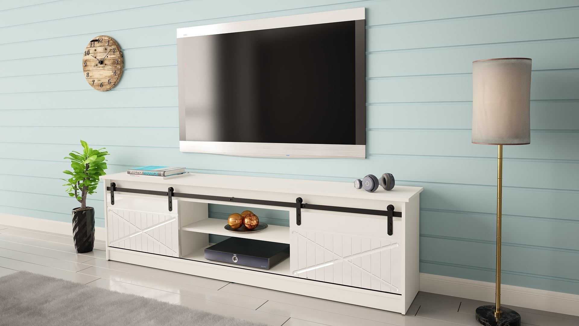RTV GRANERO cabinet 200x56.7x35 white/gloss white_6
