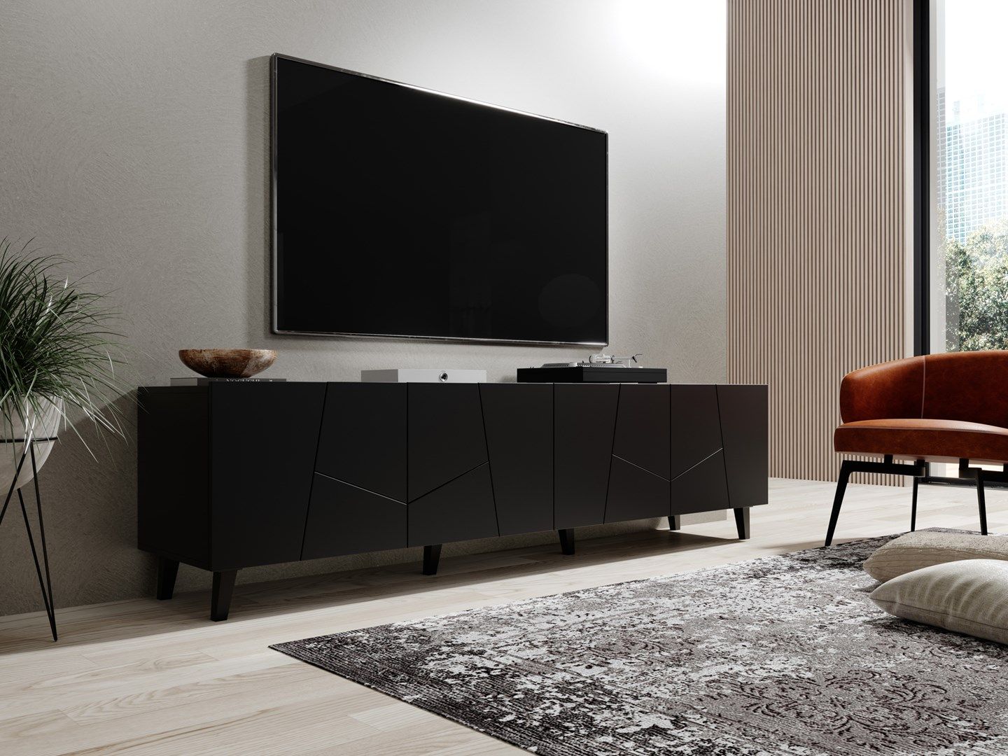 RTV cabinet ETNA 200x42x52 matte black_4