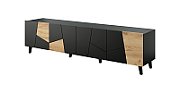 RTV cabinet ETNA 200x42x52 black matt + oak craft_3