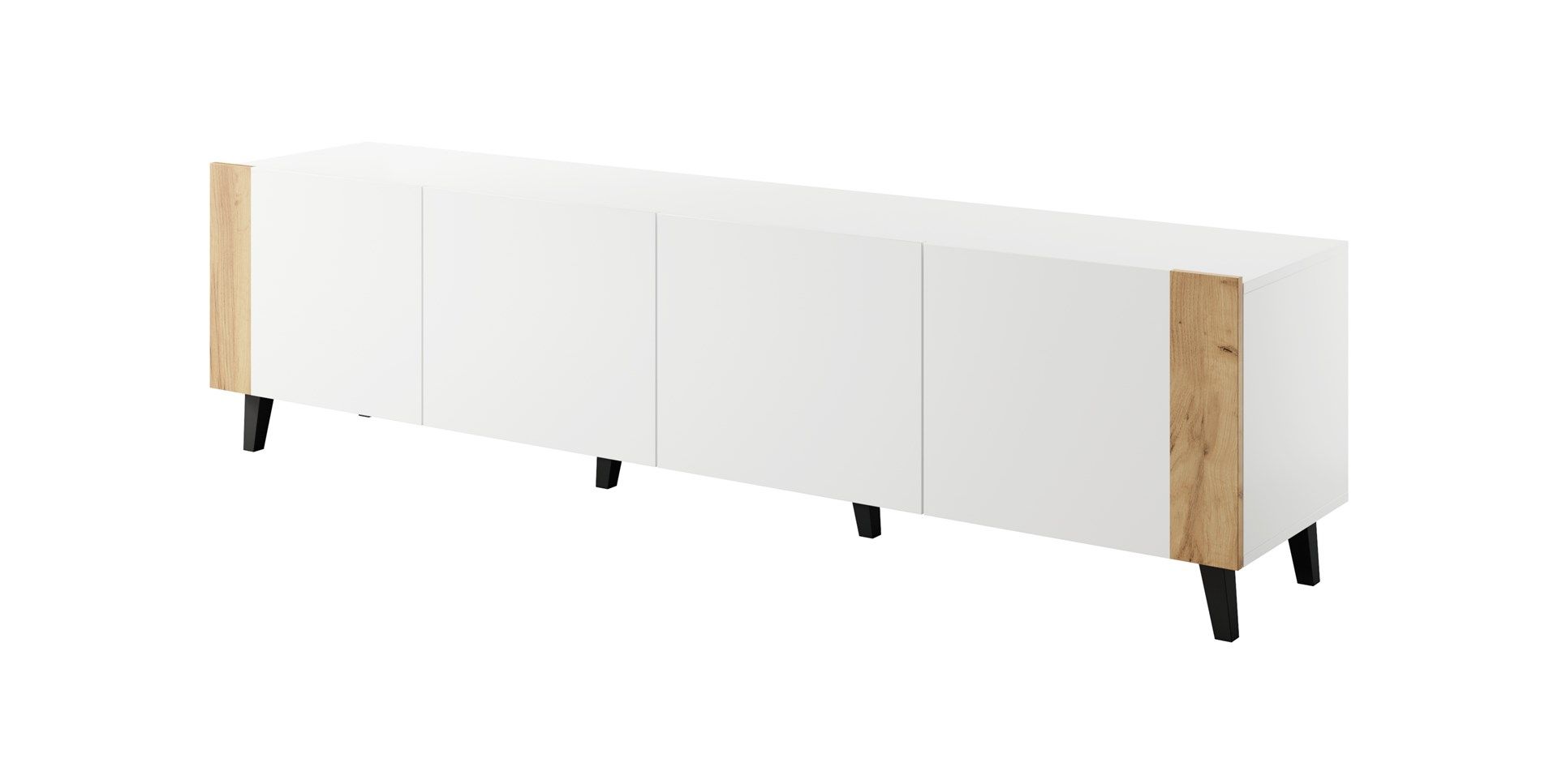 RTV cabinet FARO 200x42x52 white matt + oak craft_1