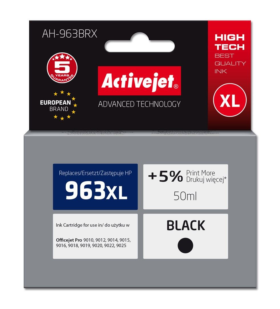 Activejet AH-963BRX Ink Cartridge (replacement for HP 963XL 3JA30AE; Premium; 2100 pages; 50 ml  black)_1