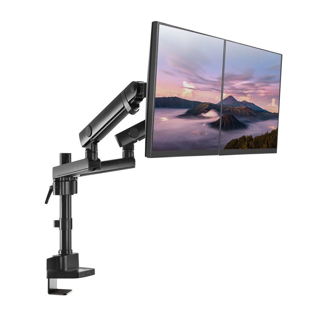 Maclean Desktop Mount for 2 LCD Monitors  Vesa 75x75 and 100x100  17-32   2x8kg  MC-812_3