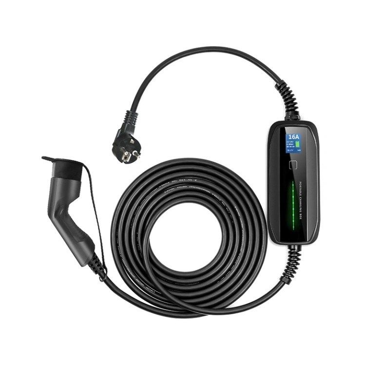 Extralink BS-PCD030 16A 3.6kW Schuko | Portable Electric Car Charger | 1 phase  5.5m  LCD  IP67_1
