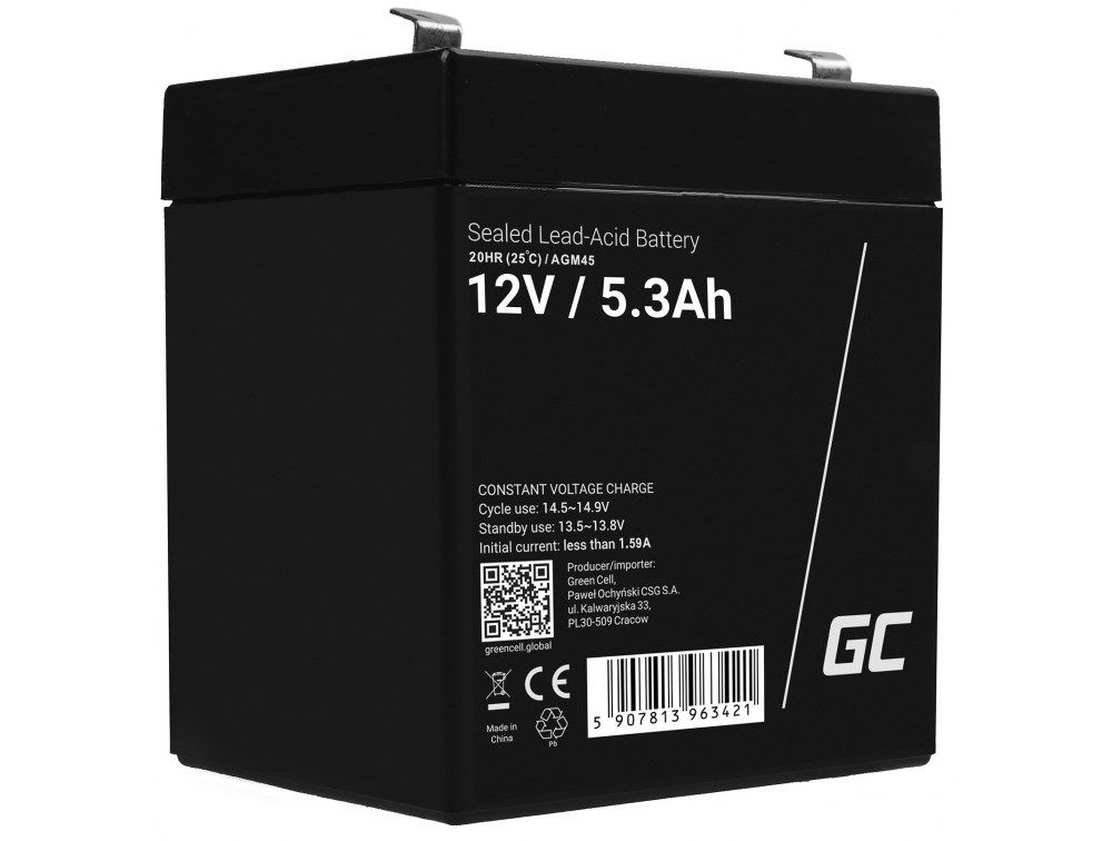 Green Cell AGM45 UPS battery Sealed Lead Acid (VRLA) 12 V 5 3 Ah_1