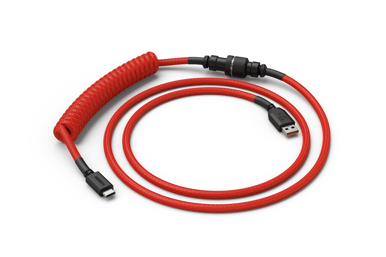 Glorious Coiled Cable Crimson Red  USB-C to USB-A  1.37m - red/black_1