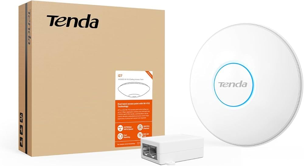 ACCESS POINT Tenda wireless AX3000Mbps Dual Band, 1 port Gigabit, 2 antene interne, alimentare 802.3af/802.3at  PoE, Wi-Fi 6, montare pe perete 