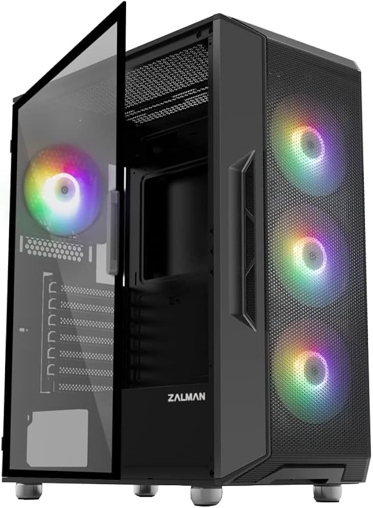 CARCASA Zalman  i3 Neo , middle tower, gaming, fara sursa, suporta 8xfan, 4xfan inclus, , USB 3.1 gen1 x 2, USB 2.0 x 1, audio+mic, 7 sloturi expansiune, negru,  i3 NEO Black  (timbru verde 0.32lei)