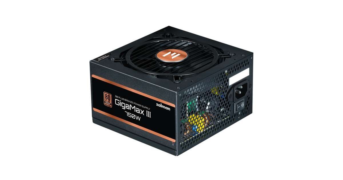 SURSA Zalman  GV3 , 750W,  certificare 80 Plus Bronze, non-modular,  fan 120mm, negru,  ZM750-GV3  (timbru verde 2 lei)