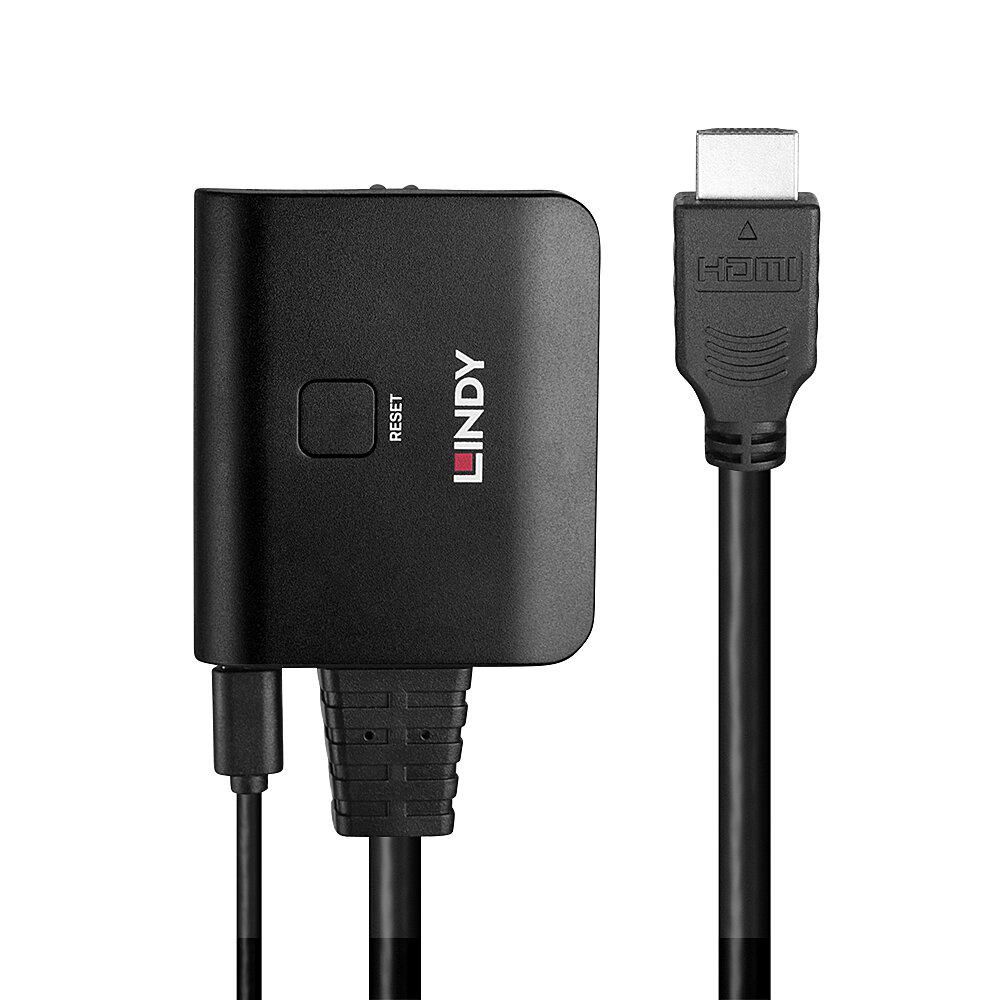 Cablu Lindy 2 porturi HDMI 4K60, latime de banda suportata 18Gbps, Chipset: GSV2006, lungime cablu 500 mm  negru_2