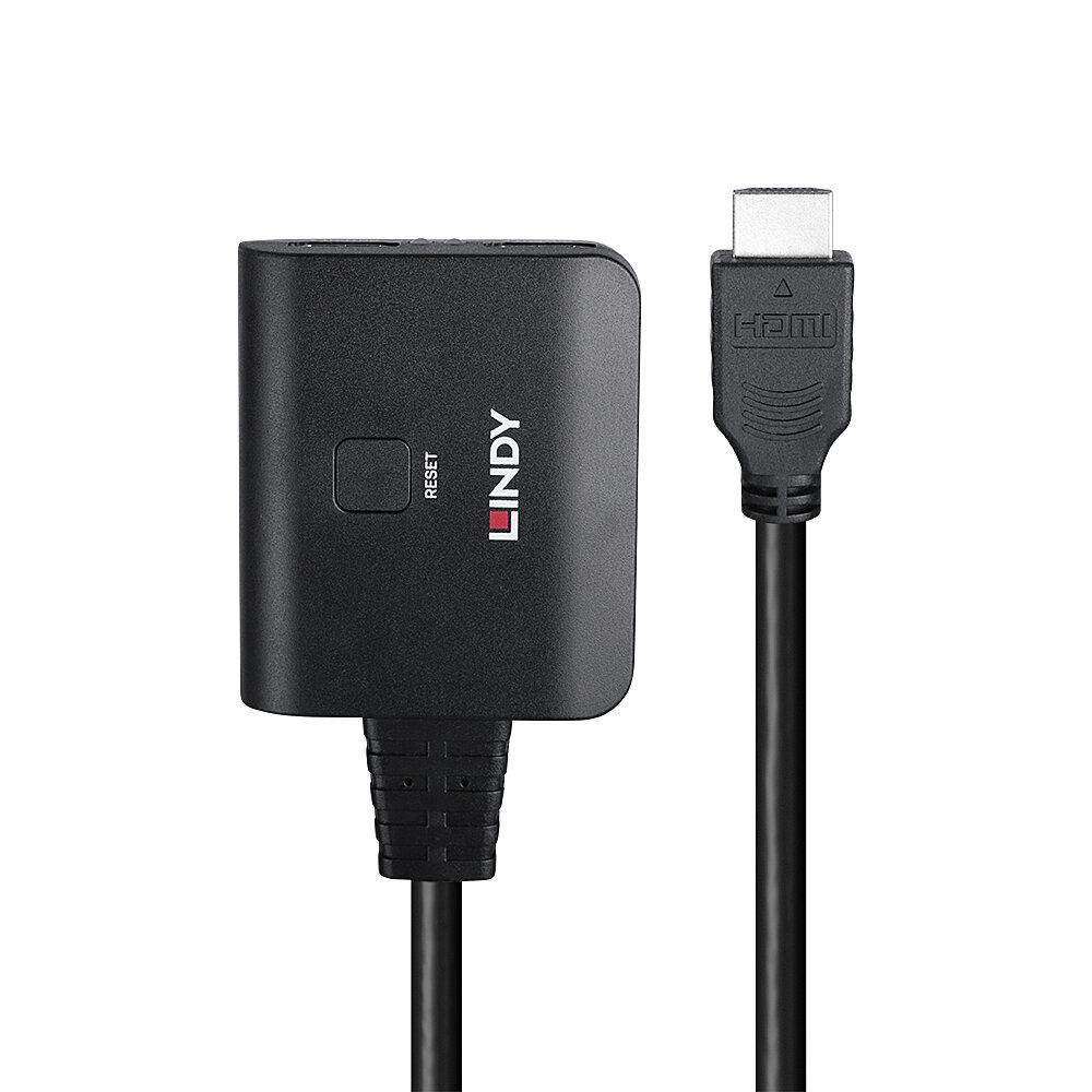 Cablu Lindy 2 porturi HDMI 4K60, latime de banda suportata 18Gbps, Chipset: GSV2006, lungime cablu 500 mm  negru_4