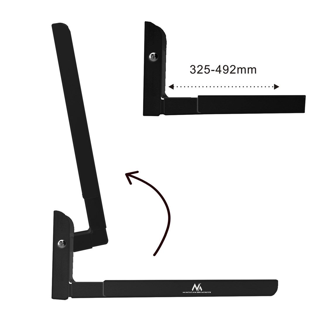 Maclean MC-915 B Universal Microwave Bracket Holder Wall Mount Adjustable Solid Metal Kitchen 30kg Black_2