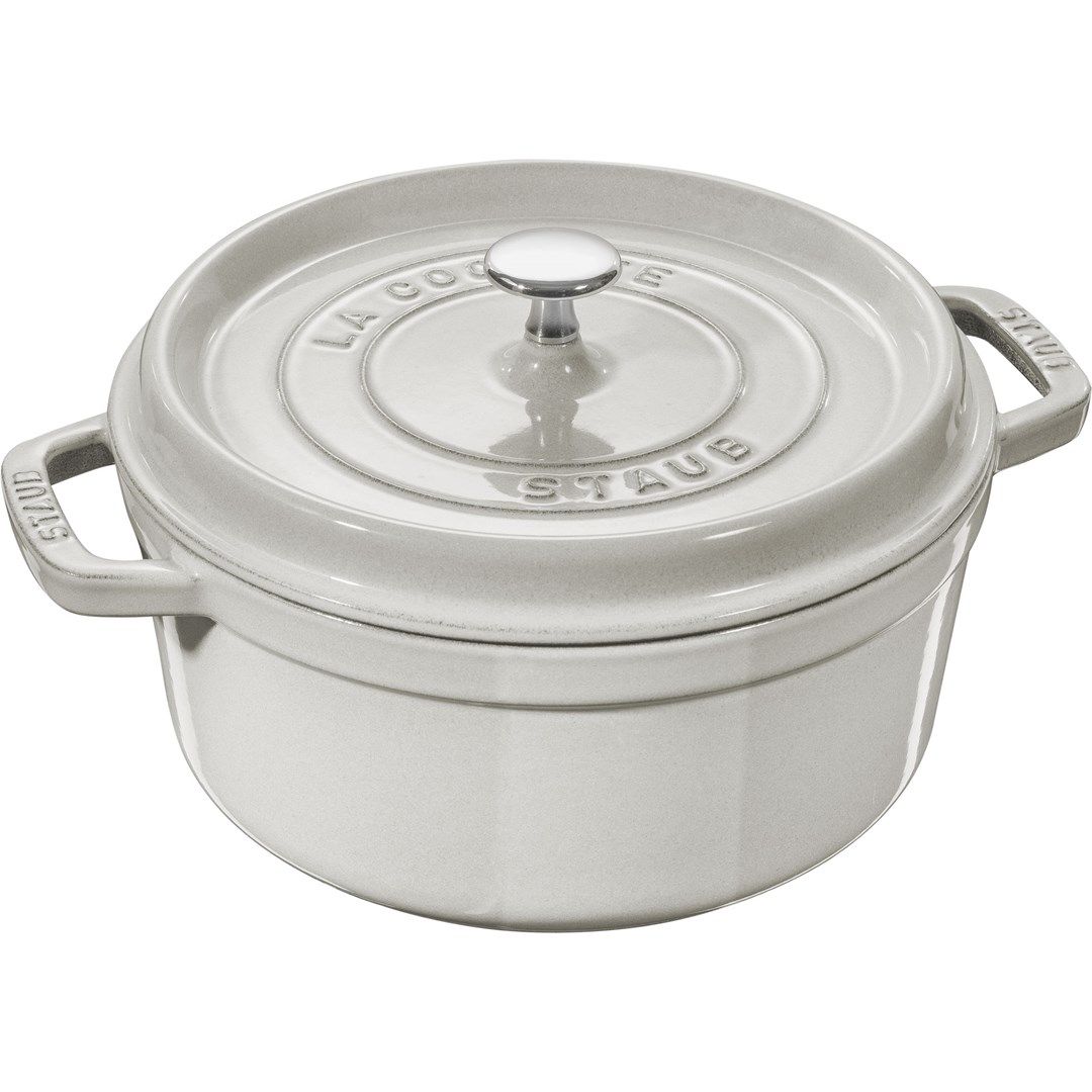 Staub Round Cast Iron Pot - 6.7 ltr  White Truffle_1