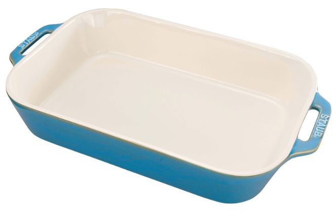 Set of 3 rectangular Staub ceramic platters - Antique turquoise_1