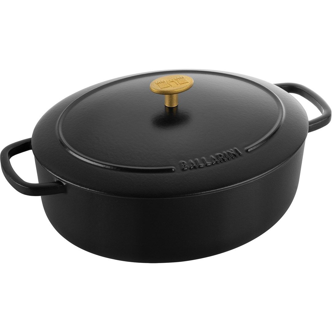 Ballarini Bellamonte Oval Cast Iron Casserole - 4.5 ltr  Black_1