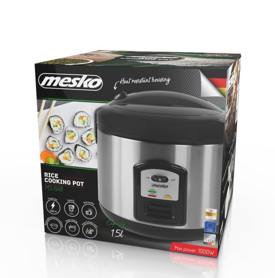Mesko MS 6411 rice cooker Black Stainless steel 1000 W_4