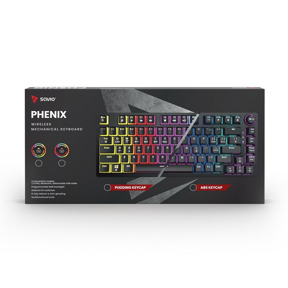 SAVIO PHENIX Wireless mechanical keyboard  Gateron Red Pro  ABS_3