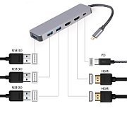 Gembird A-CM-COMBO3-03 USB Type-C 3-in-1 multi-port adapter (Hub + HDMI + PD)_3