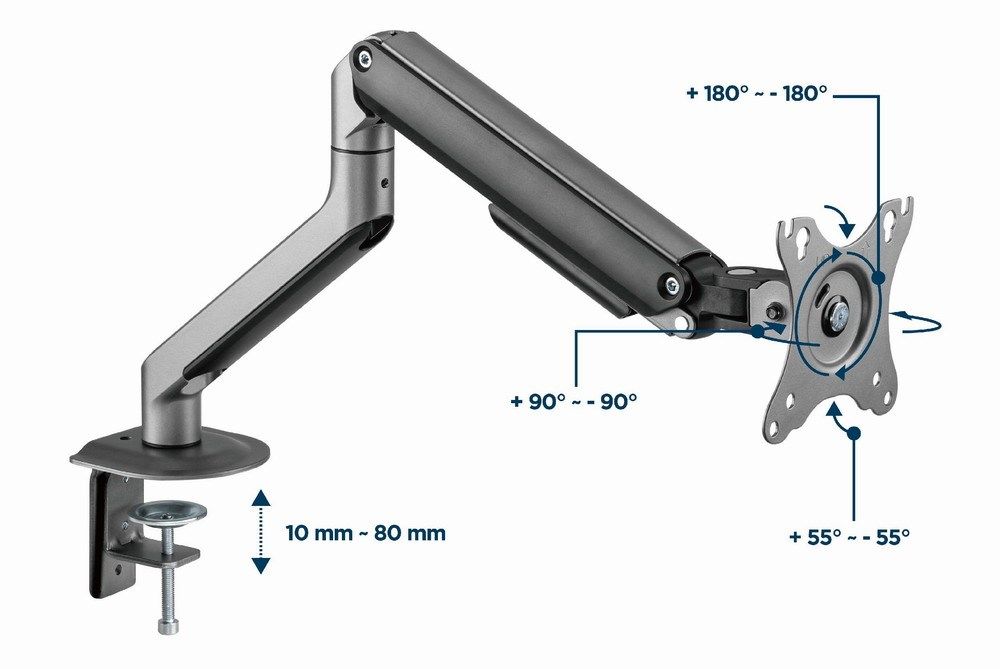 Gembird MA-DA1-05 Desk mounted adjustable monitor arm  17”-32”  up to 9 kg  space grey_7