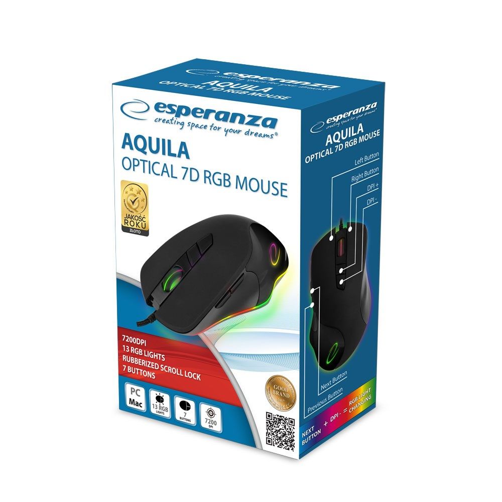 Esperanza EM132 mouse Right-hand USB Optical 7200 DPI_3