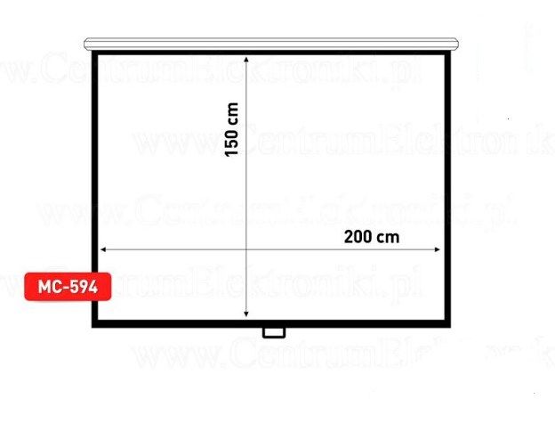 Maclean projection screen  auto-lock  matte white  wall or ceiling  100   4:3  200x150  MC-594_1