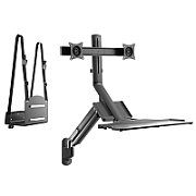 Maclean Dual Monitor & Keyboard Wall Mount  Gas Spring with Computer Mount  for 17 ~27  Monitors  MC-633 for_1