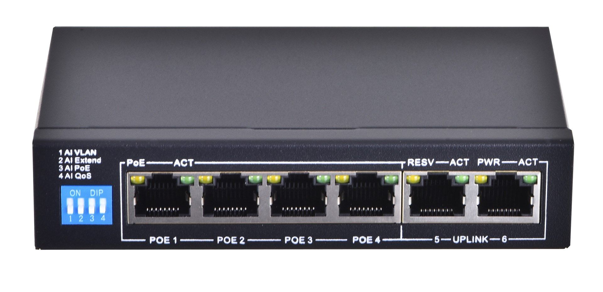 Extralink PoE Switch EUROS V2 4x 100Mb/s PoE/PoE+  2x RJ45 Uplink 100Mb/s  60W_4