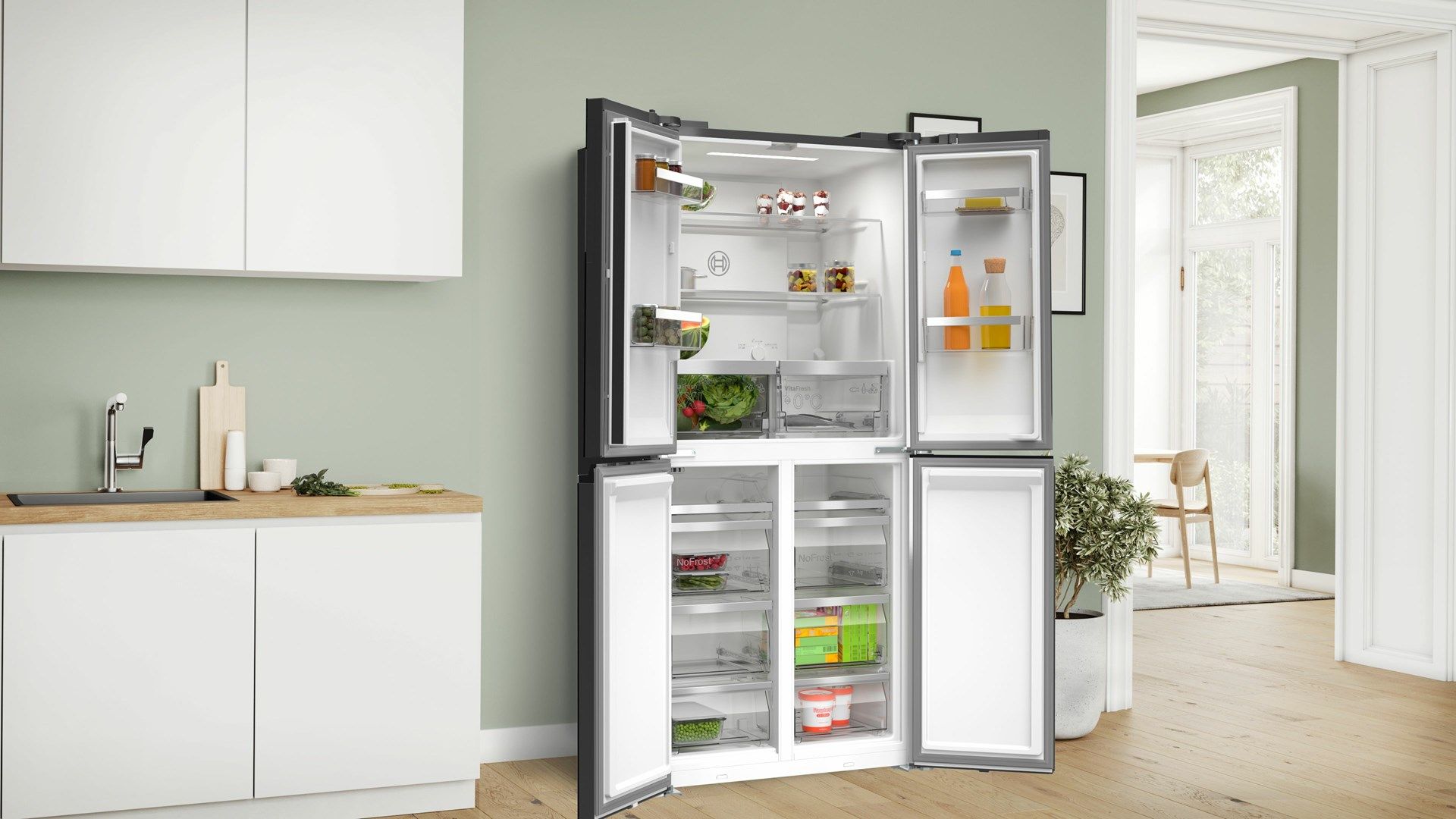 Bosch Serie 4 KMC85LBEA side-by-side refrigerator Freestanding 547 L E Black_3