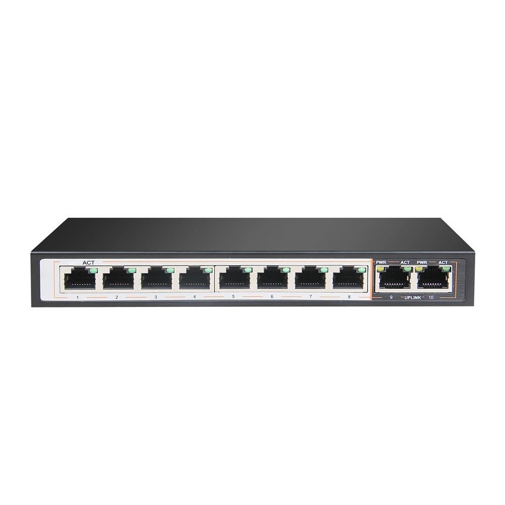 Extralink Switch PoE PERSES 8x Gigabit PoE/PoE+  2x RJ45 Uplink Gigabit  96W_1