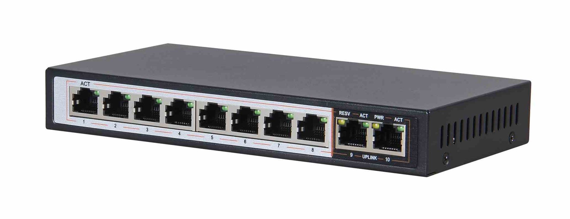 Extralink Switch PoE PERSES 8x Gigabit PoE/PoE+  2x RJ45 Uplink Gigabit  96W_2