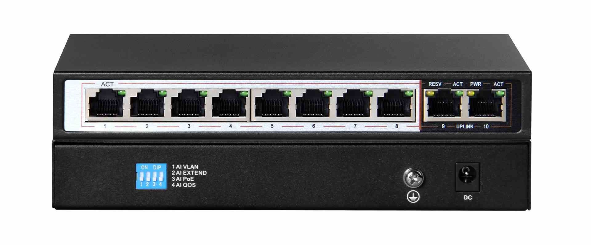 Extralink Switch PoE PERSES 8x Gigabit PoE/PoE+  2x RJ45 Uplink Gigabit  96W_3