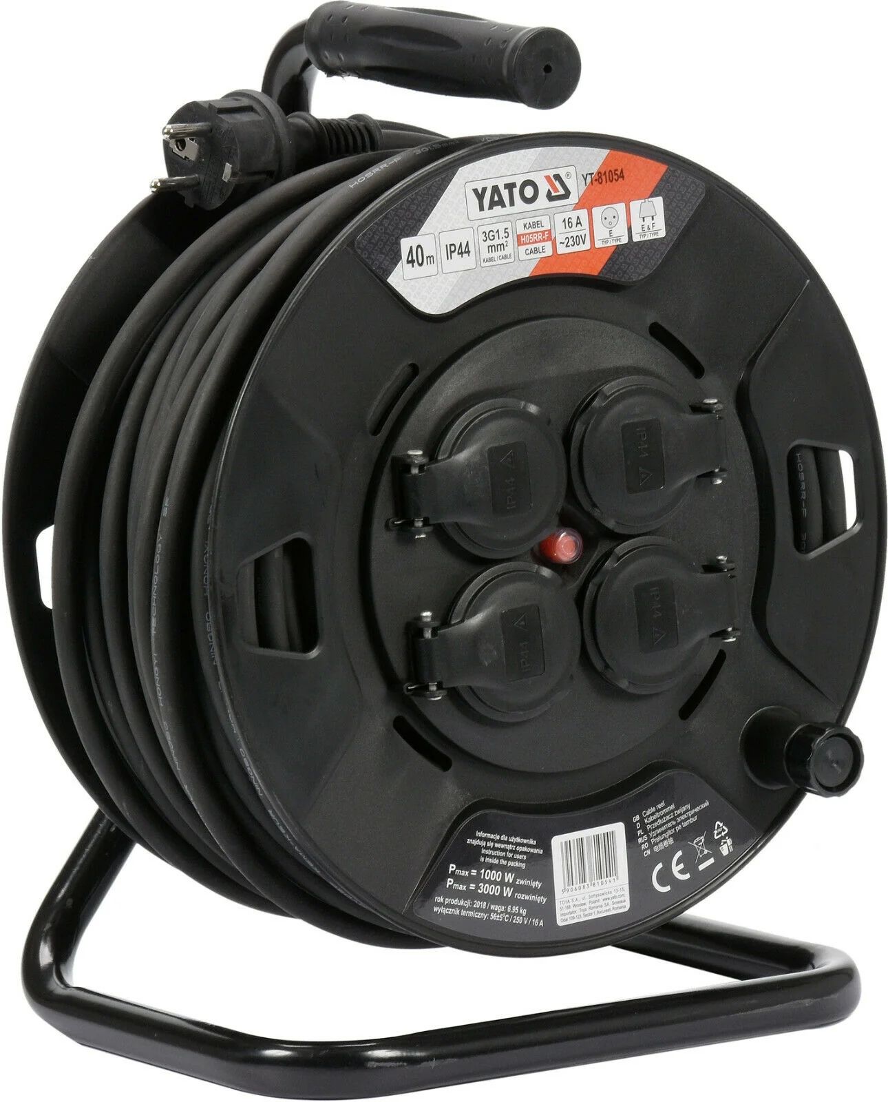 YATO EXTENSION CABLE DRUM 40m 3 x 1.5mm2 IP44 81054_3