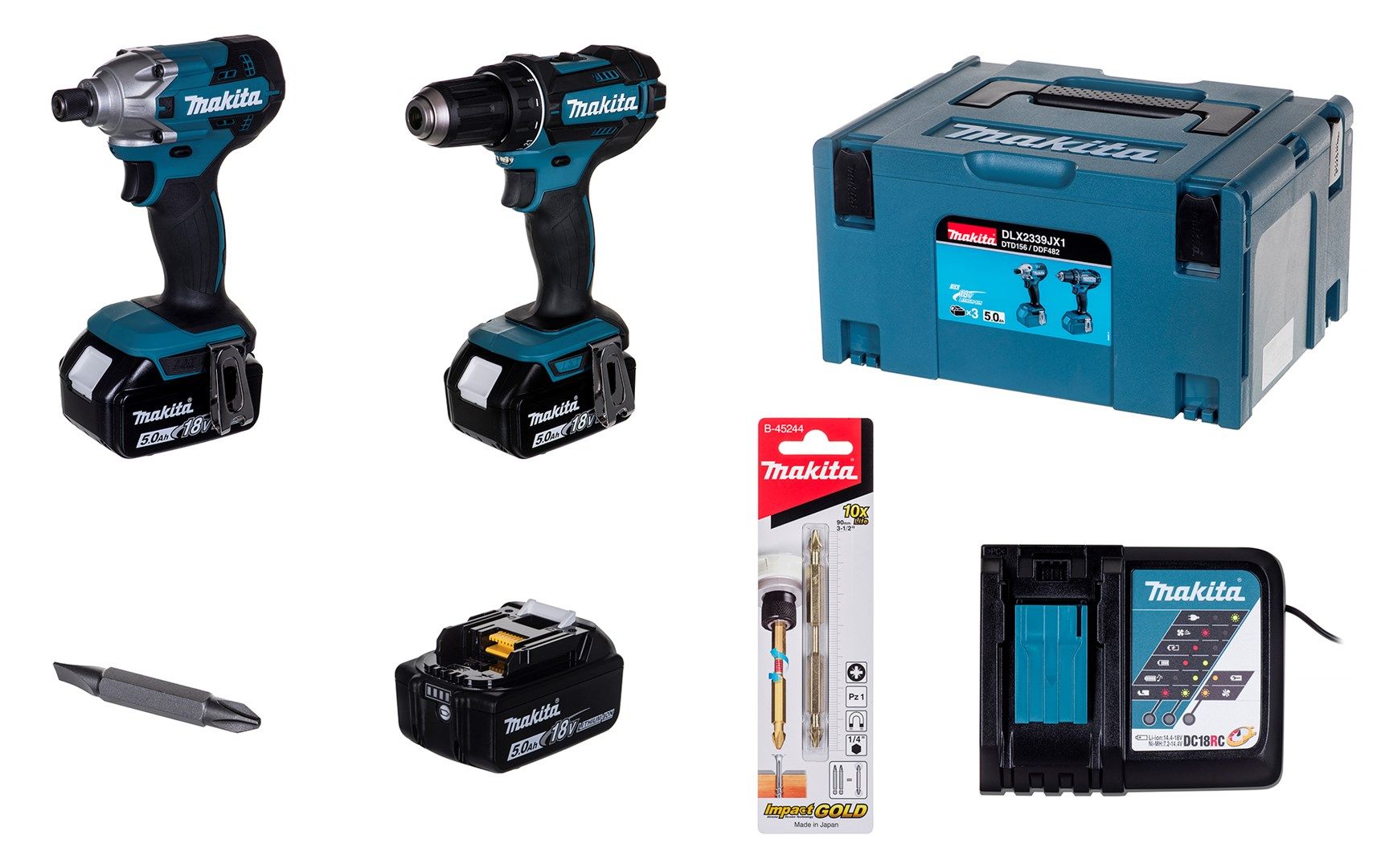 MAKITA COMBO KIT 18V DLX2339JX1 (DDF482+DTD156) 3x5 0Ah MAKPAC_4