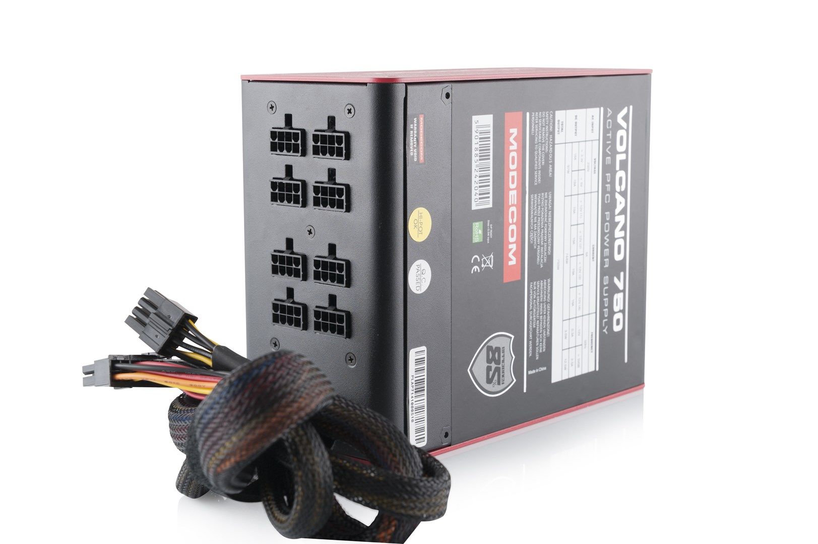 Modecom Volcano power supply unit 750 W 20+4 pin ATX ATX Black  Red_6