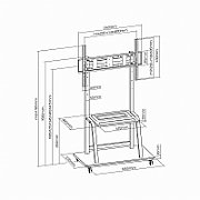 GEMBIRD TV floor stand with caster wheels 37-100inch_6