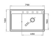 Set - Sink PYRAMIS CAMEA (79x50) 1B 1D R + Faucet IDEA Black Edition - 070168502BE - Volcano_4