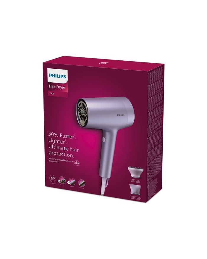 Philips Hair Dryer | BHD720/10 | 1800 W | Number of temperature settings 4 | Ionic function | Diffuser nozzle | Purple_1