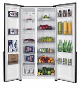 Side by side Heinner HSBS-HM532NFGWHE++, Full No Frost, clasa energetica: E, compresor Inverter, usa sticla alba, display LED cu control touch, capacitate totala: 532L, capacitate frigider: 347L, capacitate congelator: 185L, functie SMART, functie ECO, Super Cooling, Super freezing, alarma usa_1