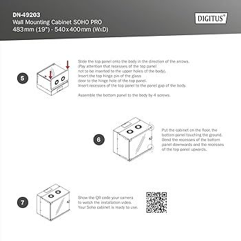 Wall-mounted network cabinet 19  7U  SOHO PRO 370 x 540 x 400 mm  door glass  black  unfolded  60kg_1