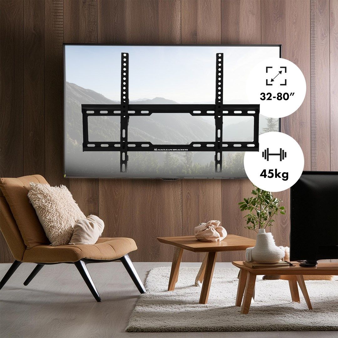 Maclean TV MC-413 Wall Mount Bracket 32 -80  VESA 600x400 45kg Tilting Universal Adjustable Spirit Level Mounting Accessories_9