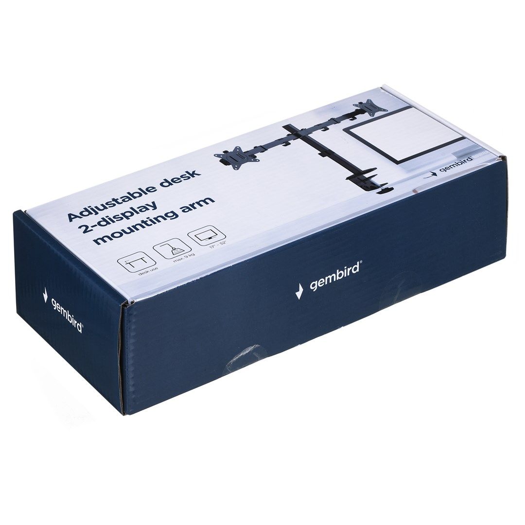 Gembird MA-D2-01 monitor mount / stand 81.3 cm (32 ) Black Desk_2