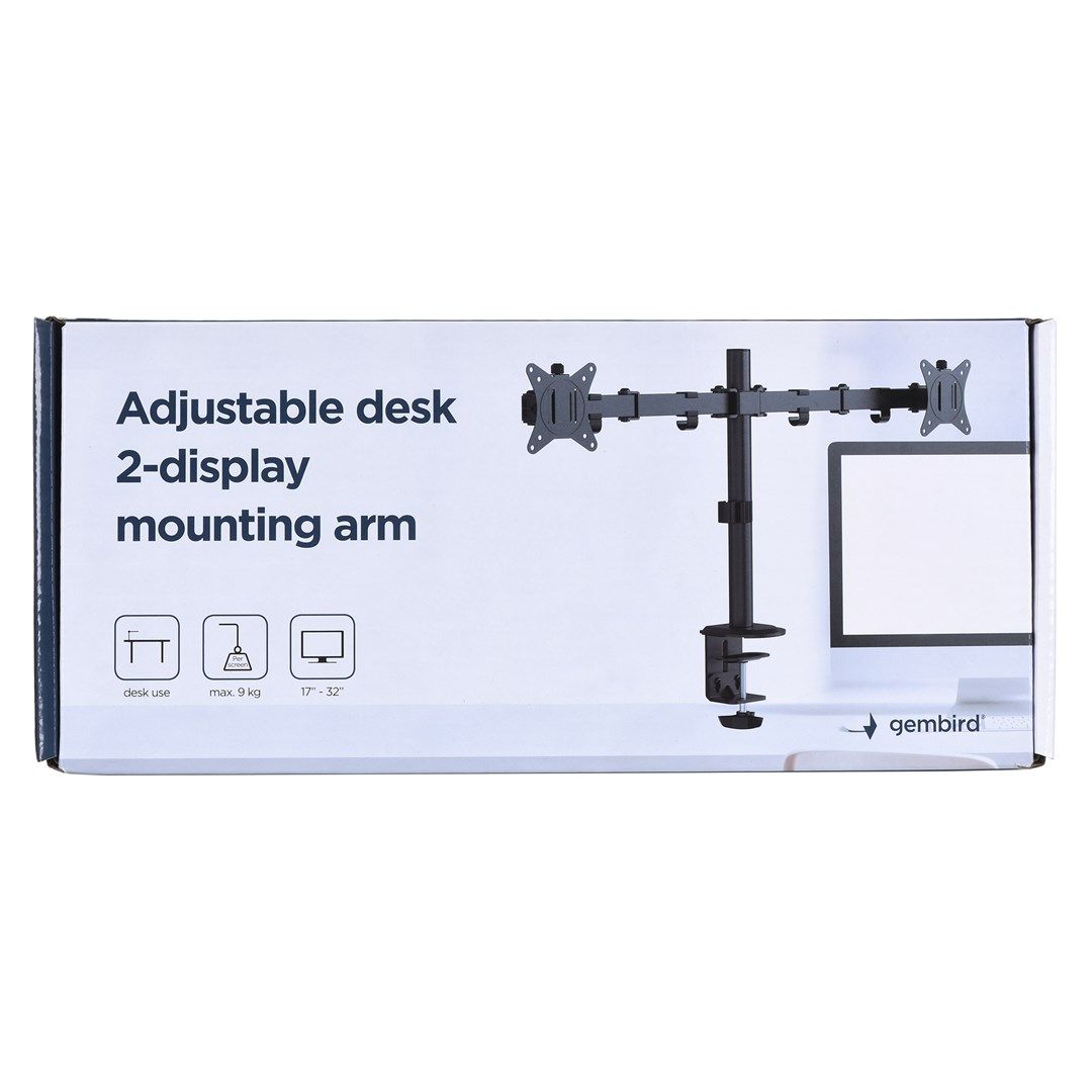 Gembird MA-D2-01 monitor mount / stand 81.3 cm (32 ) Black Desk_3