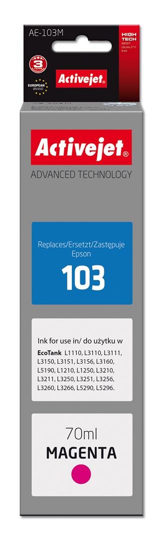 Activejet AE-103M Ink cartridge (replacement for Epson 103 C13T00S34A; Supreme; 70 ml; magenta)_2