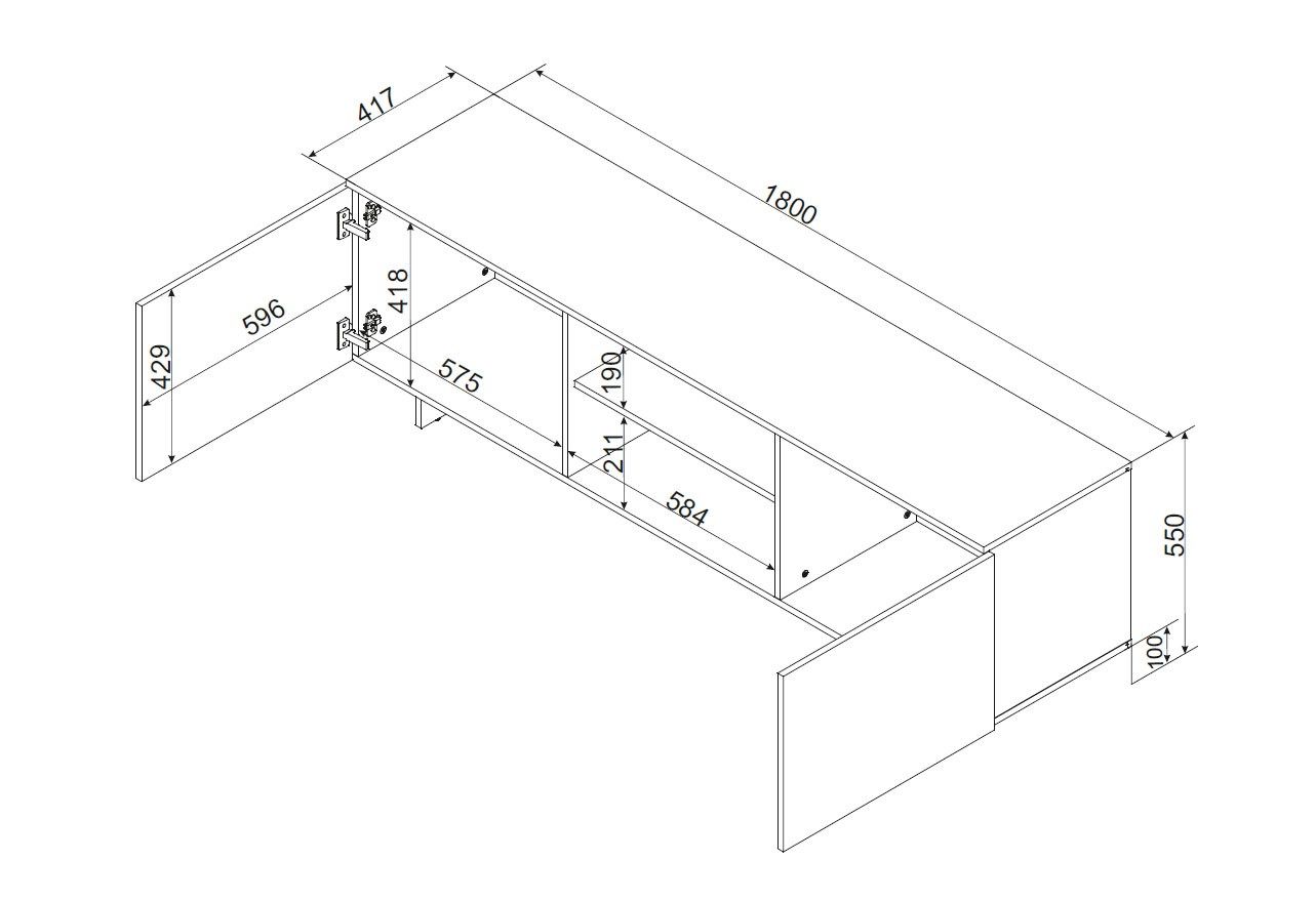 Cama 2D1P RTV cabinet ALMA 180x41.5xH55 cashmere_4