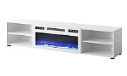 RTV cabinet POLO 180x33x39 white + fireplace white_1