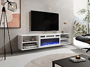 RTV cabinet POLO 180x33x39 white + fireplace white_3