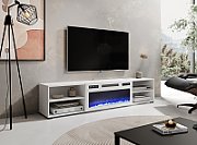 RTV cabinet POLO 180x33x39 white + fireplace white_4
